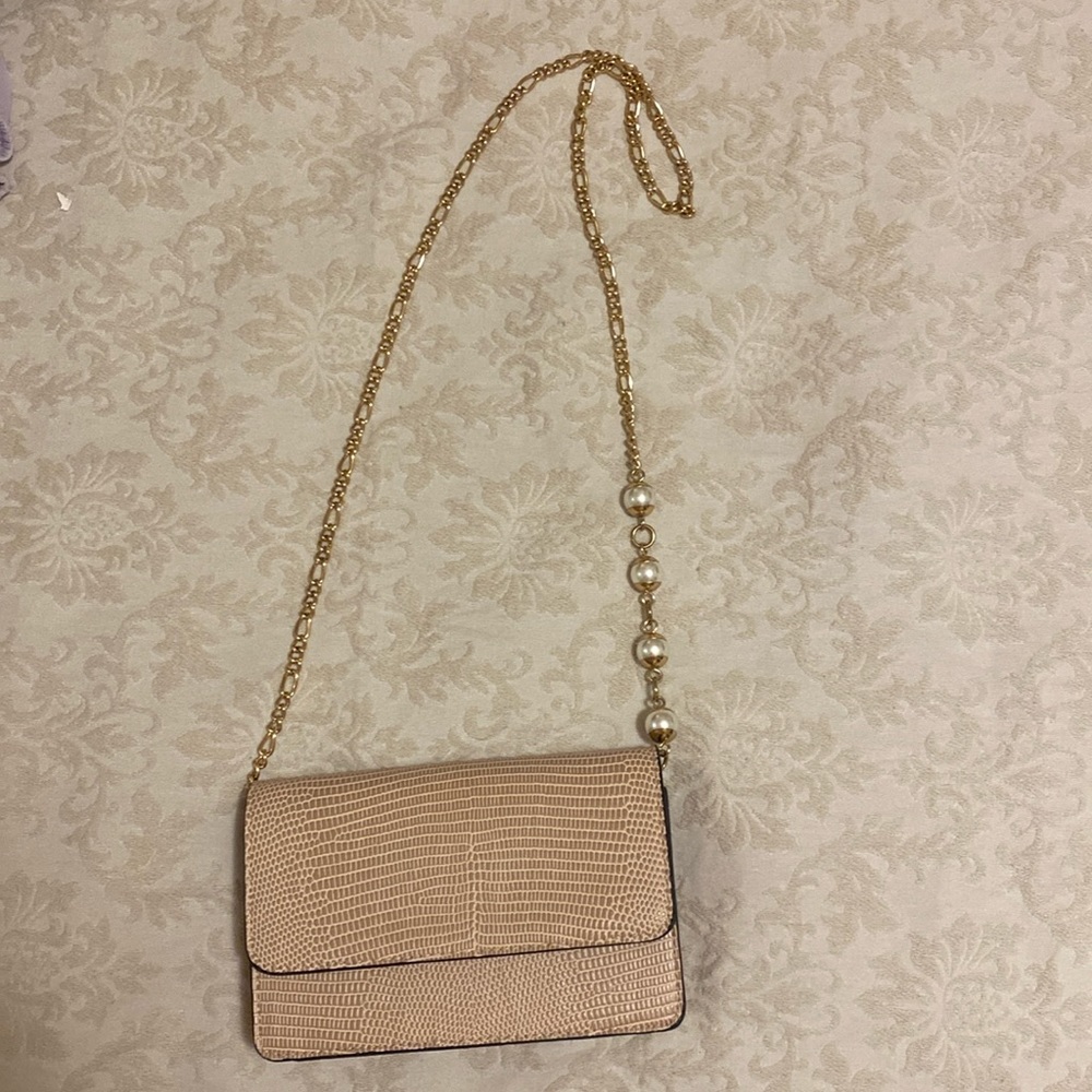 Top shop crossbody bag crème crocodile pattern